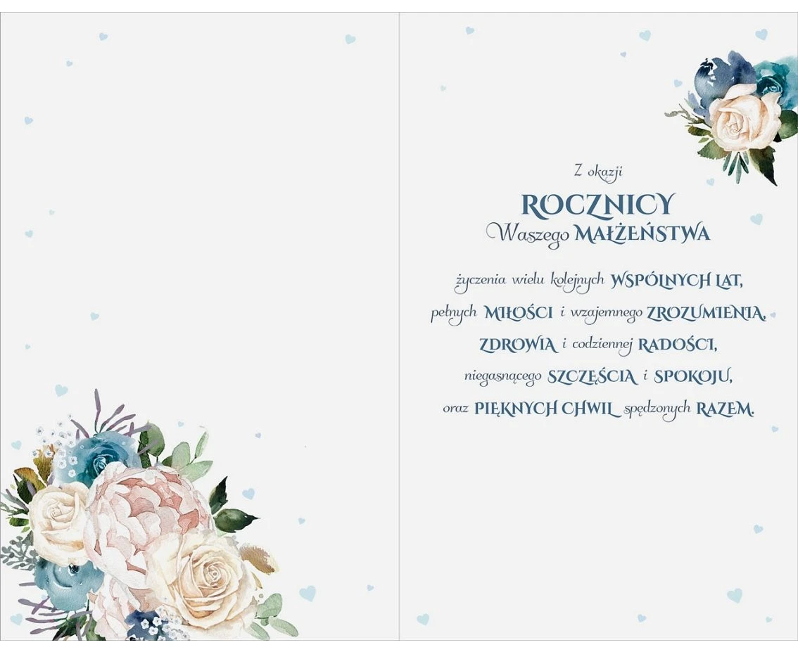 Card Wedding Anniversary, Heart with attached number, blue, 13x20.5 cm